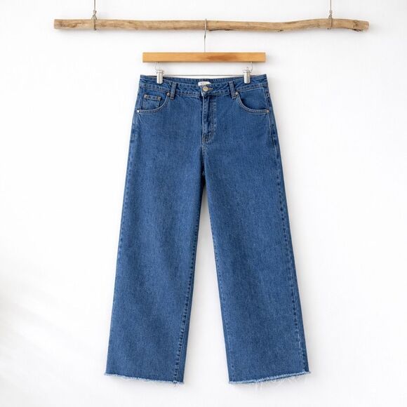 Rachel Zoe Denim - Rachel Zoe high rise wide leg trouser jeans raw hem 14